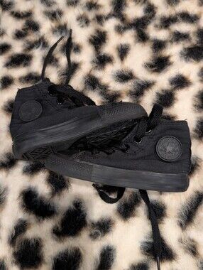 Converse All-Black High Top Sneakers - Kids 6